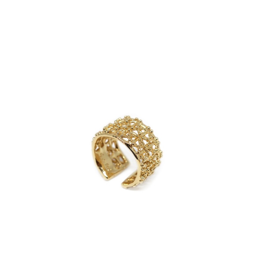 Anelli CoRo Jewels | Anello Gasometro Basso Bronzo Placcato Oro | Architecture-A-Porter