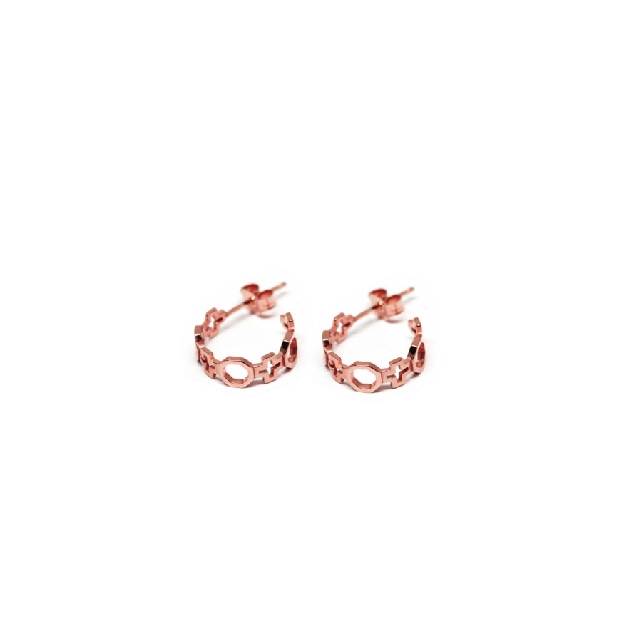 Orecchini CoRo Jewels | Cerchietti Contemporary In Argento Placcato Oro Rosa