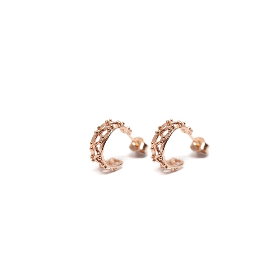 Orecchini CoRo Jewels | Cerchietti Little Beams Argento Placcato Oro Rosa