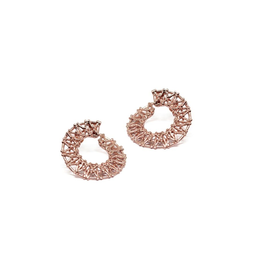 Orecchini CoRo Jewels | Orecchini Cerchio Gasometro Argento Placcato Oro Rosa