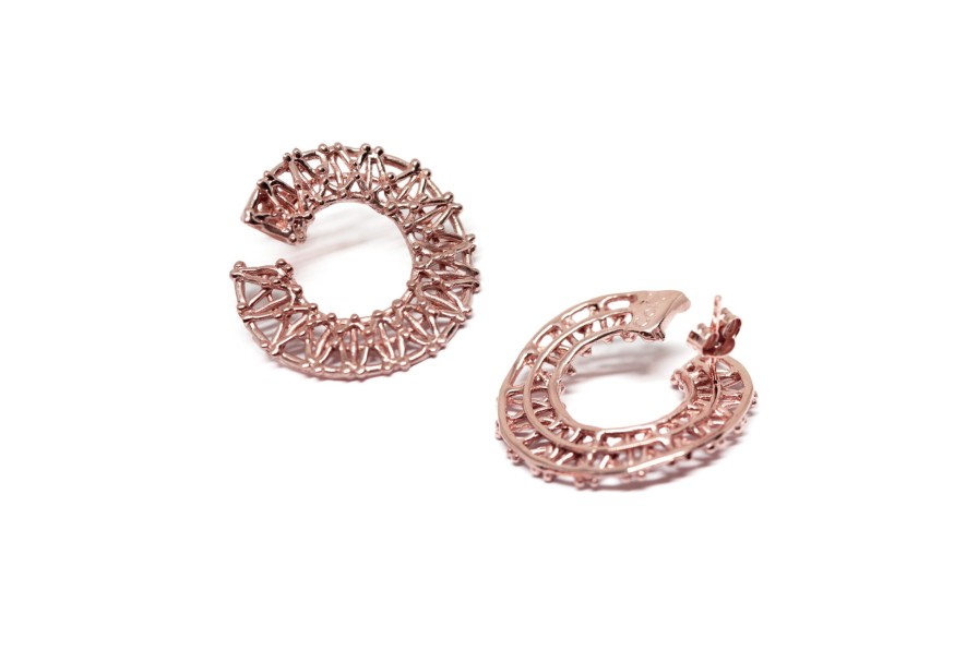 Orecchini CoRo Jewels | Orecchini Cerchio Gasometro Argento Placcato Oro Rosa